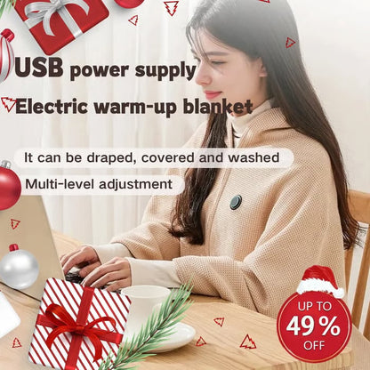 🎅Best Winter Gifts 🔥Portable Heated Shawl – Stay Warm Anywhere, Anytime( Free Shipping )