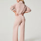 🍂 70% OFF! 💖 Women’s Chic 2-Piece Set — Half-Zip Sweatshirt & Wide-Leg Trousers