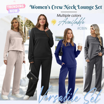 🔥 LAST DAY SALE – 70% OFF! ✨ Women's Crew Neck Top & Drawstring Trousers Set