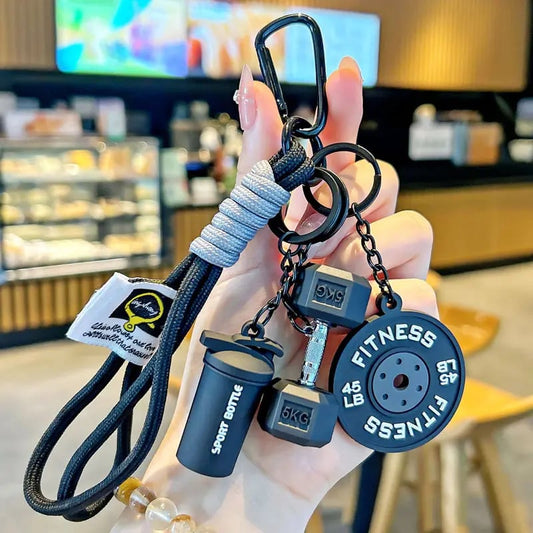 🔥NEW SPECIAL BUY 1 GET 1 FREE💪 Fitness Keychain Set – Dumbbell, Kettlebell & Weight Plate Pendant