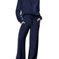 🍂 70% OFF! 💖 Women’s Chic 2-Piece Set — Half-Zip Sweatshirt & Wide-Leg Trousers