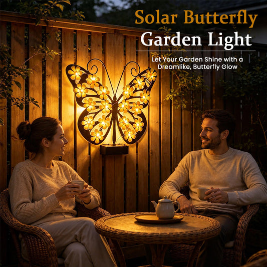 🎁💥LAST DAY SALE 50% OFF!!🦋💥Outdoor Metal Butterfly Wall Art Decorative Solar Light