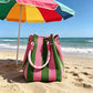 🏆✨ Limited Time £7.99! 👜 Boho Striped Knit Bucket Bag – Perfect for Summer! 🌞🌊