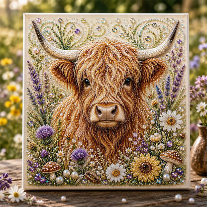 ⏳LAST DAY SALE ONLY ￡7.99!🔥Highland Cow Pearl Art Kit – Sparkling 3D DIY Decor Set