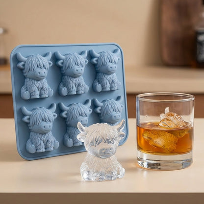 ⏳Last Day Special Price ￡3.99!!🐮 Mini Highland Cow Ice Cube Mold – Cute 3D Ice for Drinks, Parties & Gifts