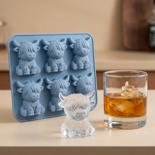 ⏳Last Day Special Price ￡3.99!!🐮 Mini Highland Cow Ice Cube Mold – Cute 3D Ice for Drinks, Parties & Gifts