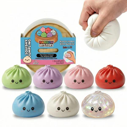 🎁New Special Buy 2 Get 1 Free🔥Glitter Dumpling Squishy Steamer Blind Box Surprise Squeeze Fun