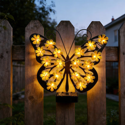 🎁💥LAST DAY SALE 50% OFF!!🦋💥Outdoor Metal Butterfly Wall Art Decorative Solar Light