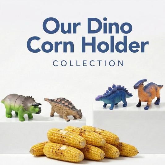 🦕⭐2026 New⭐ Dinosaur Corn Holders for Corn On The Cob - Funny Corn Cob Holder for Kids and Adults with Stainless Steel Prongs