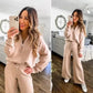 🍂 70% OFF! 💖 Women’s Chic 2-Piece Set — Half-Zip Sweatshirt & Wide-Leg Trousers