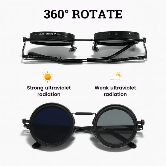 🔥2025 HOT SALE-50%OFF🔥Adjustable Tint Rounded Polarized Lenses Retro Sunglasses