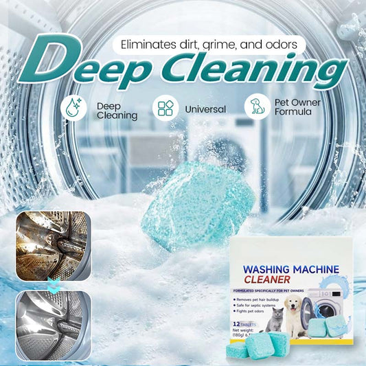 🔥LAST DAY SALE 50% Off🔥Washing Machine Cleaner for Pet Homes - Powerful Dander & Grime Remover | 12 Tablets for Monthly Maintenance