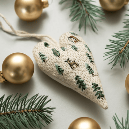 🎄Christmas Sale - 50%OFF💖DIY Heart Shaped Hand Embroidered Christmas Finished product/DIY material kit