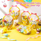 🍬Easter Goodie Bags Plastic Candy Gift Bags with Handle 🐰🐥Bunny Chick Pattern Transparent Treat Bags