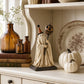 ⭐New ArrivalLighted Vintage Ghost Figurine with Glowing Pumpkin Staff 👻💡