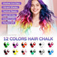🔥2026 NEW ARRIVE🎨12 Color Hair Chalk Set✨Temporary Non-Toxic Hair Dye for Adults Safe, Long-Lasting & Easy to Wash Out