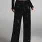 💖LAST DAY SALE 50% OFF💃Women's Sequin Sparkle Wide Leg Pants with Elastic Waistband