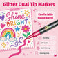 🔥 LAST DAY — ONLY £6.99! 🎨 Glitter Effect Brush Markers ✨ Create Sparkling Artwork