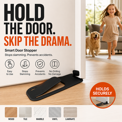 🏠 Buy 1 Get 2 FREE! No-Drill Door Stopper Protector – Holds Doors Open Without Damage