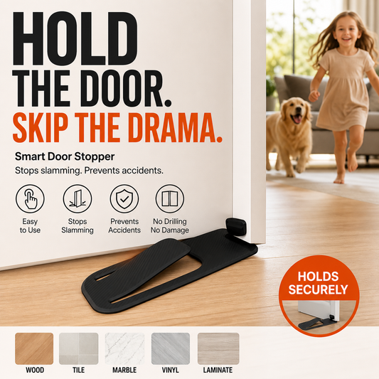 🏠 Buy 1 Get 2 FREE! No-Drill Door Stopper Protector – Holds Doors Open Without Damage