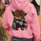 🎅CHRISTMAS SALE 50% OFF!!🎁🐄Cute Highland Cow Cozy Fleece-Lined Hooded Sweatshirt🦬