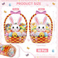 🍬Easter Goodie Bags Plastic Candy Gift Bags with Handle 🐰🐥Bunny Chick Pattern Transparent Treat Bags