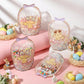 🍬Easter Goodie Bags Plastic Candy Gift Bags with Handle 🐰🐥Bunny Chick Pattern Transparent Treat Bags