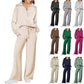 🍂 70% OFF! 💖 Women’s Chic 2-Piece Set — Half-Zip Sweatshirt & Wide-Leg Trousers