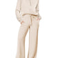 🍂 70% OFF! 💖 Women’s Chic 2-Piece Set — Half-Zip Sweatshirt & Wide-Leg Trousers