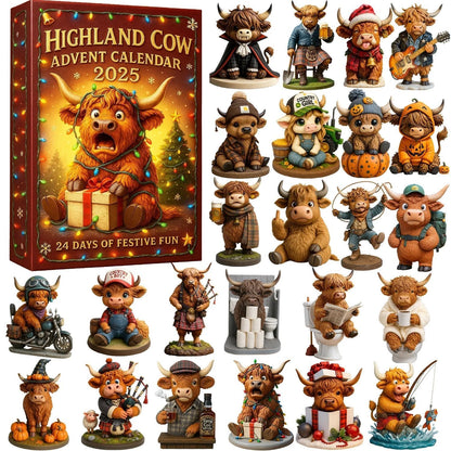 🎁Early Christmas Hot Sale 50% OFF🎅🎄🐮Highland Cow Advent Calendar 2025