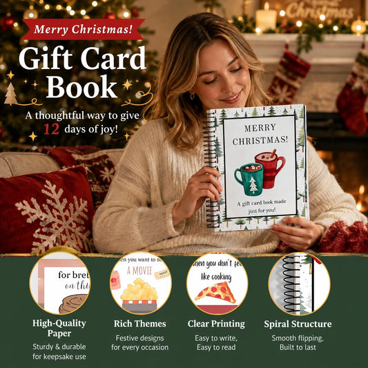 🎄🎁 70% OFF! Christmas Gift Card Booklet – DIY Spiral-Bound Gift Card Holder 🎅
