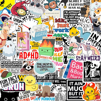 🤣130PCS Funny Saying Sticker Pack - Snarky
