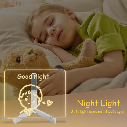🎁Creative Rewritable Acrylic LED Message Board 🎨 (set come with 7 Pens)