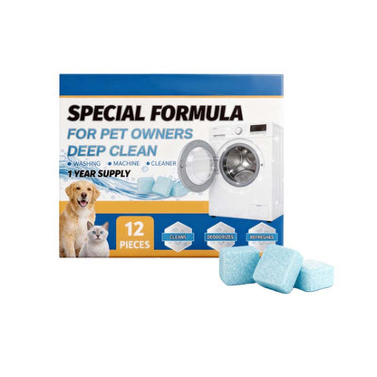 🔥LAST DAY SALE 50% Off🔥Washing Machine Cleaner for Pet Homes - Powerful Dander & Grime Remover | 12 Tablets for Monthly Maintenance