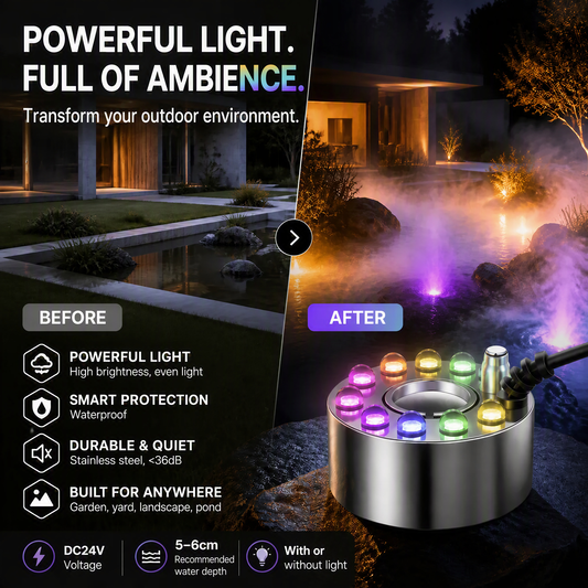 🎃 50% OFF NOW! 12-LED Mist Maker – Create Mist & Colourful Lights 💨✨