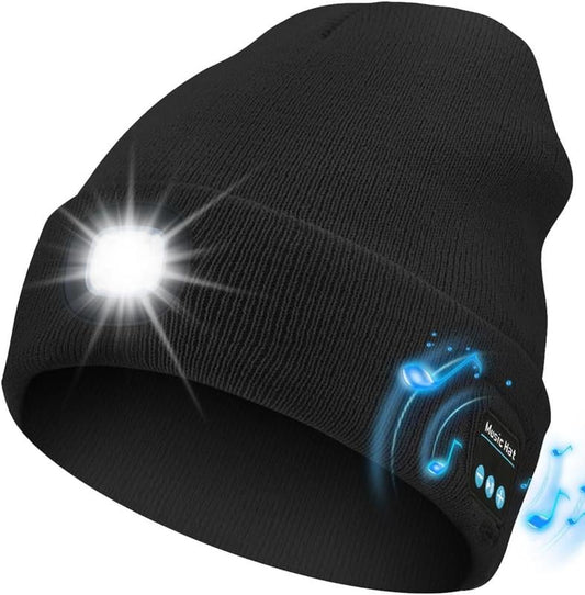❄️Winter Gift— Bluetooth Beanie with LED Headlight and Removable Speaker