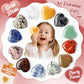 🎁 Valentine's Day Gem Gifts for Kids&Adults🎨24 Pack Prefilled Cards with Heart-Shaped Gemstones