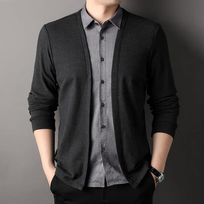 🔥Men's fake two-piece shirt collar knitted cardigan! 👔✨50% OFF!