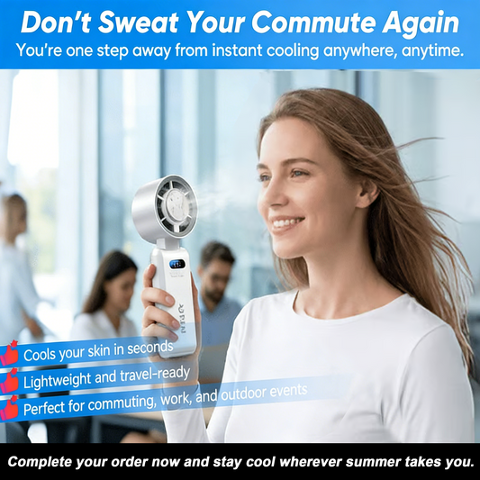 🥳2026 HOT 60% OFF!🥳💞50K+ SOLD!🔋🧊Portable Ice Cooling Fan – Adds ice for extra cold air⚡️3 speeds, long battery. Stay cool during British heatwaves. A summer essential. 👵✨