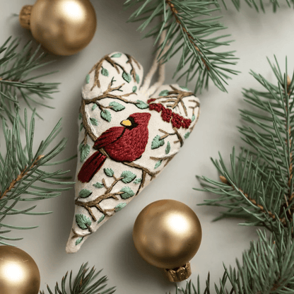 🎄Christmas Sale - 50%OFF💖DIY Heart Shaped Hand Embroidered Christmas Finished product/DIY material kit