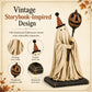 ⭐New ArrivalLighted Vintage Ghost Figurine with Glowing Pumpkin Staff 👻💡