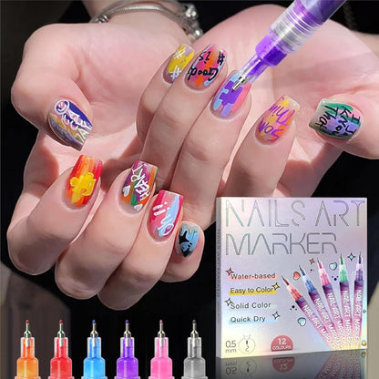 🔥SPECIAL PRICE: ￡9.99!!🎨12 Colors Nail Art Pens Set