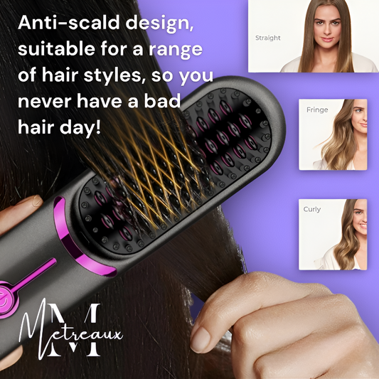 🏆2026 New Year Sale 80% OFF💁‍♀️Wireless Ceramic Heating Hair Straightening Hairbrush