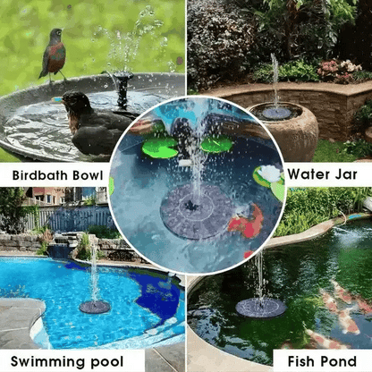 🔥Last Day 60% Off🐦️ Solar Powered Bird Bath Fountain Pump ⛲With 6 Nozzles 1.4W Solar Panel Kit Water Pump, Outdoor Watering Submersible Pump for Pond, Pool, Garden, Fish Tank