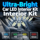 🚗20-Piece LED Car Lighting Kit: Includes roof lights, T10 parking lights, dual-tip reading lights, license plate lights, and interior lights