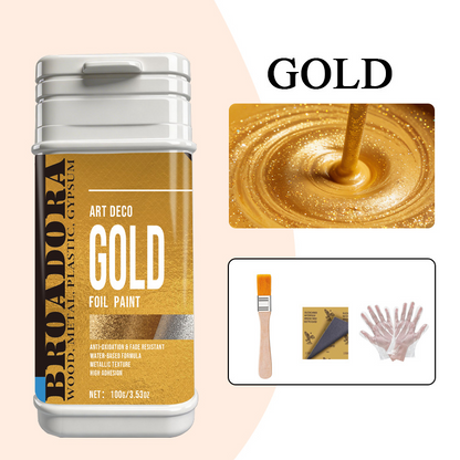 ✨ **Turn Ordinary into Gold!** 💛 High-Adhesion Gold Foil Paint – Give Everyday Surfaces a Luxurious Golden Makeover! 🎨