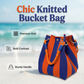 🏆✨ Limited Time £7.99! 👜 Boho Striped Knit Bucket Bag – Perfect for Summer! 🌞🌊
