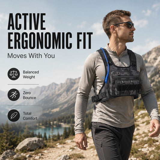 🔥Hot Sale 49% OFF🔥Front & Back Cycling Vest Pack for Men – Hydration Ready, 3L Storage, Breathable Mesh 🏃