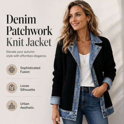 ⌛🔥 LAST DAY – 70% OFF! 🍂 Women’s Denim Spliced Knit Coat