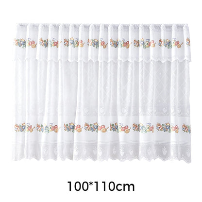 50% OFF NOW! Retro Lace Short Kitchen Curtain – Pastoral Hollow‑Out Lace Small Window Curtain, Vintage Floral Decorative Cafe Curtain for Kitchen, Bathroom & Cabinet Windows